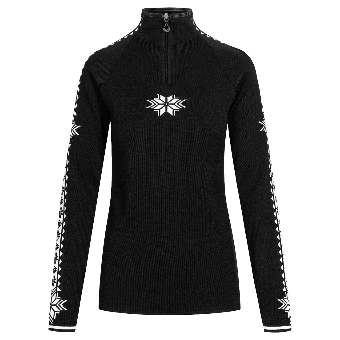 DALE OF NORWAY WOMEN'S GEILO SWEATER - BLACK OFFWHITE front