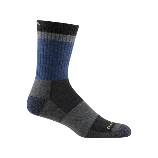 DARN TOUGH HEADY STRIPE MICRO CREW SOCKS BLUE