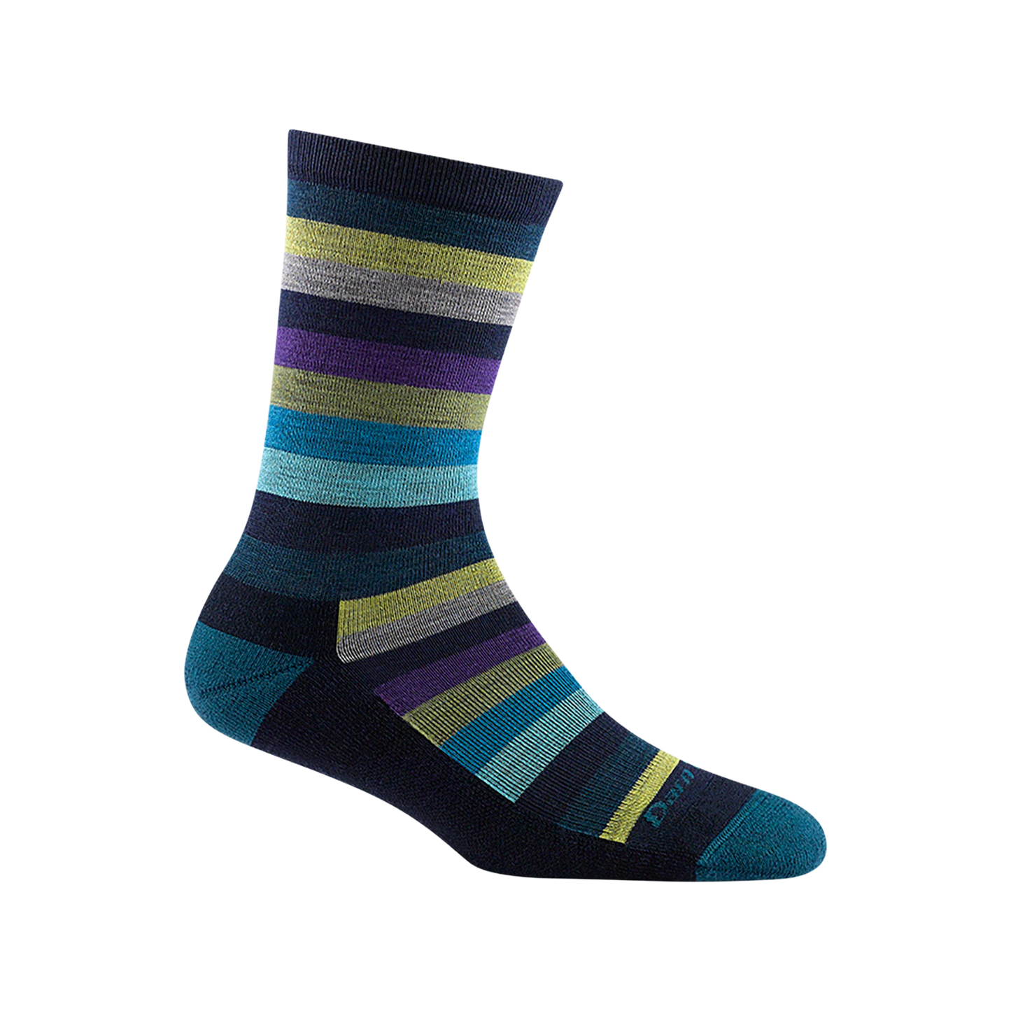 DARN TOUGH W MYSTIC STRIPE CREW SOCKS DARK TEAL