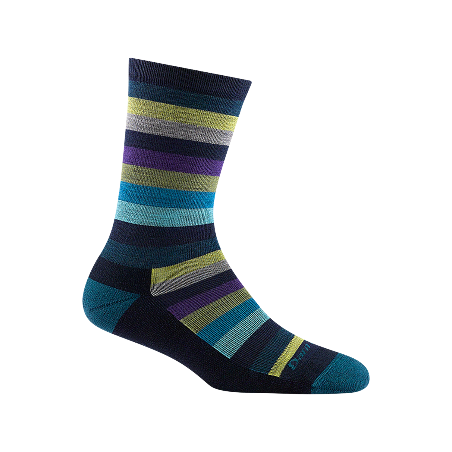 DARN TOUGH W MYSTIC STRIPE CREW SOCKS DARK TEAL