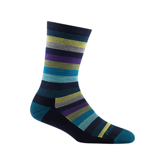 DARN TOUGH W MYSTIC STRIPE CREW SOCKS DARK TEAL
