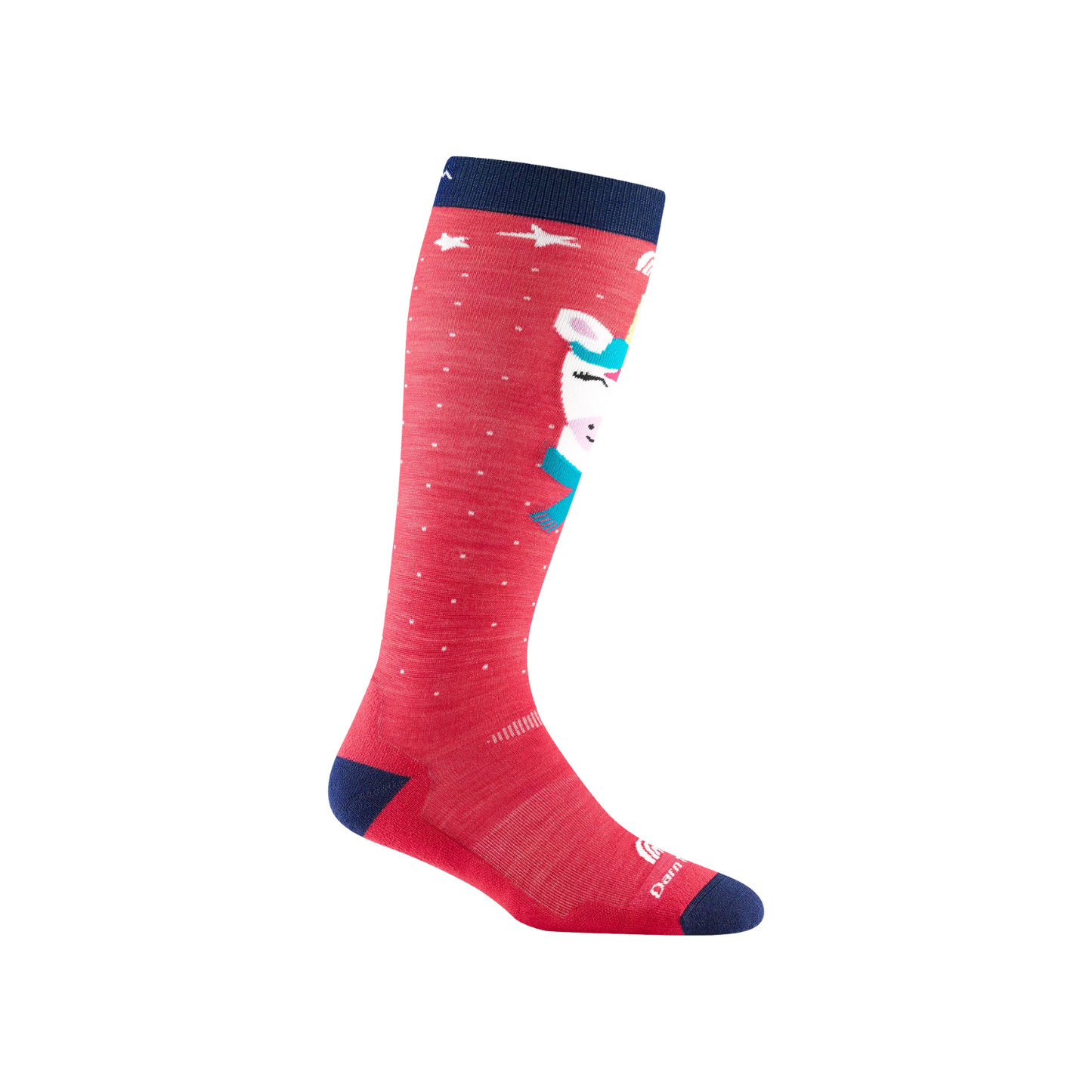 DARN TOUGH YTH MAGIC MNTN MW SNOW SOCKS RASPBERRY