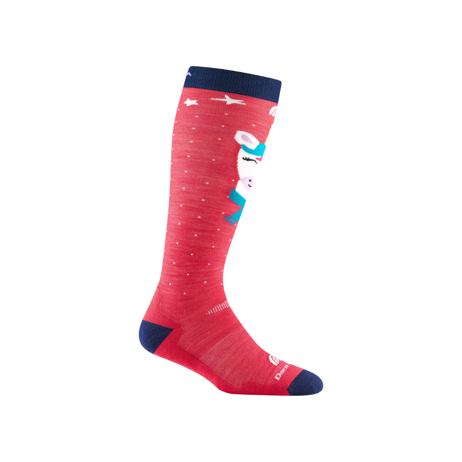 DARN TOUGH YTH MAGIC MNTN MW SNOW SOCKS RASPBERRY
