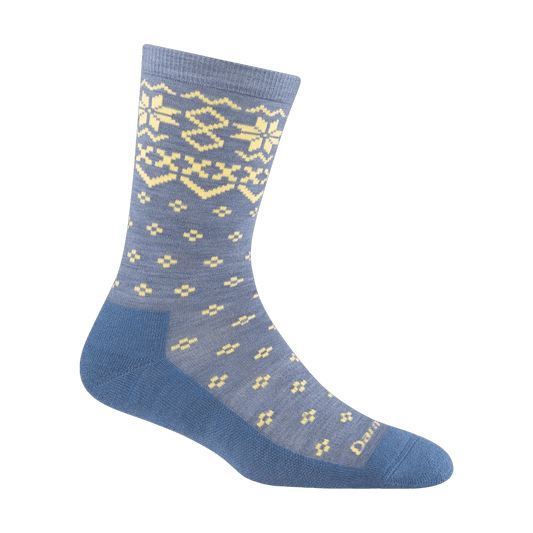 DARN TOUGH WOMEN'S SHETLAND CREW LIGHTWEIGHT SOCKS LIGHT DENIM
