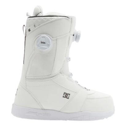 DC BOOTS WOMEN'S LOTUS SNOWBOARDING BOOTS - WHITE/WHITE - LEFT SIDE VIEW