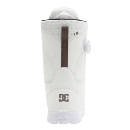 DC BOOTS WOMEN'S LOTUS SNOWBOARDING BOOTS - WHITE/WHITE - BACK VIEW