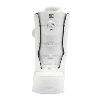 DC BOOTS WOMEN'S LOTUS SNOWBOARDING BOOTS - WHITE/WHITE - FRONT VIEW