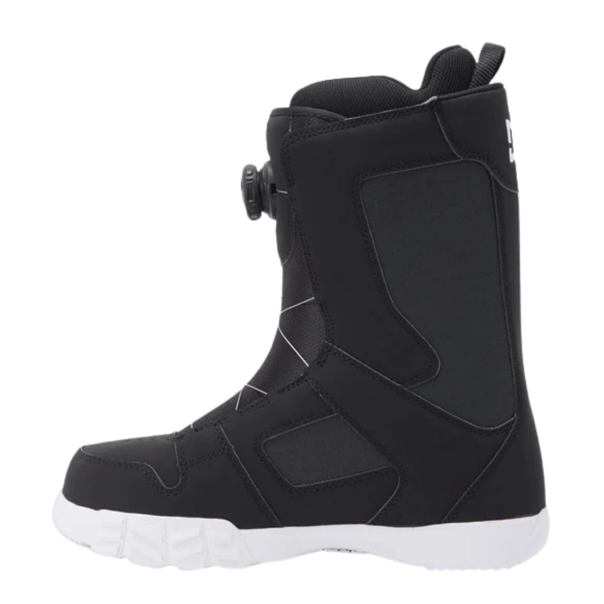 DC BOOTS MEN'S PHASE BOA SNOWBOARD BOOTS - BLACK/WHITE - RIGHT SIDE VIEW