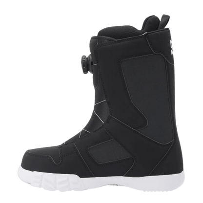 DC BOOTS MEN'S PHASE BOA SNOWBOARD BOOTS - BLACK/WHITE - RIGHT SIDE VIEW