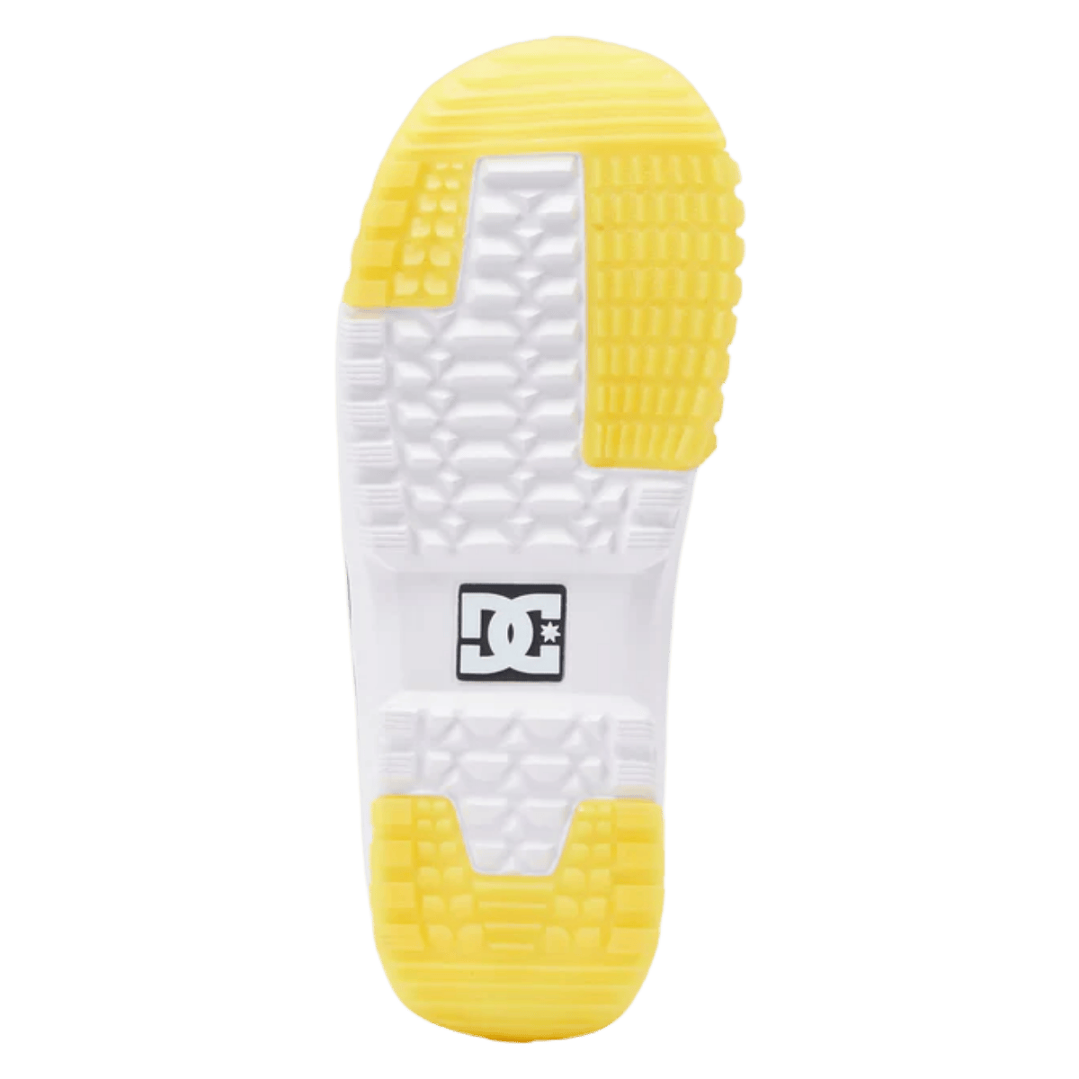 DC BOOTS MEN'S PREMIER HYBRID SNOWBOARD BOOTS - BLACK/GRAY/YELLOW - BOTTOM VIEW