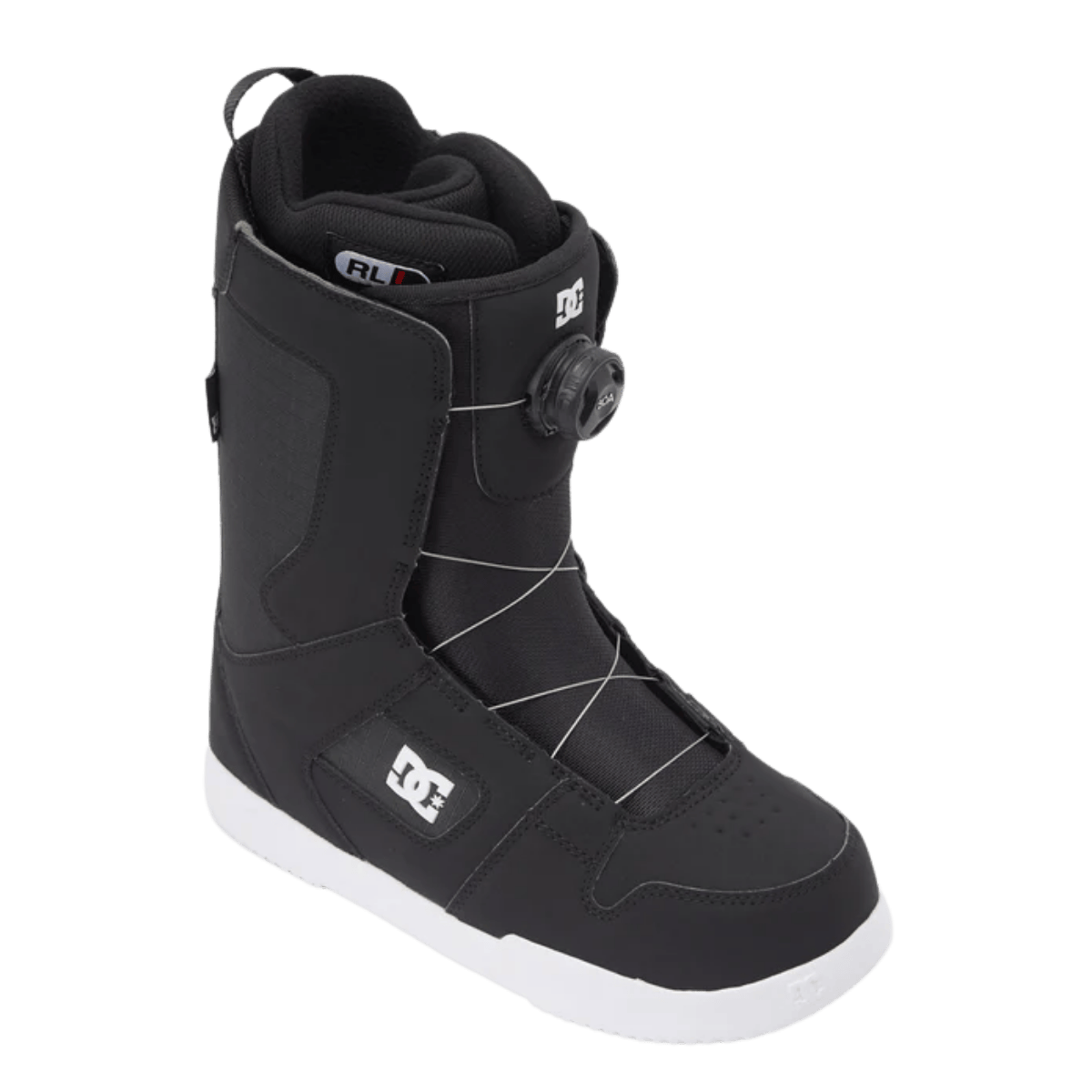 DC BOOTS WOMEN'S PHASE BOA SNOWBOARD BOOTS - BLACK/WHITE - TOP LEFT VIEW