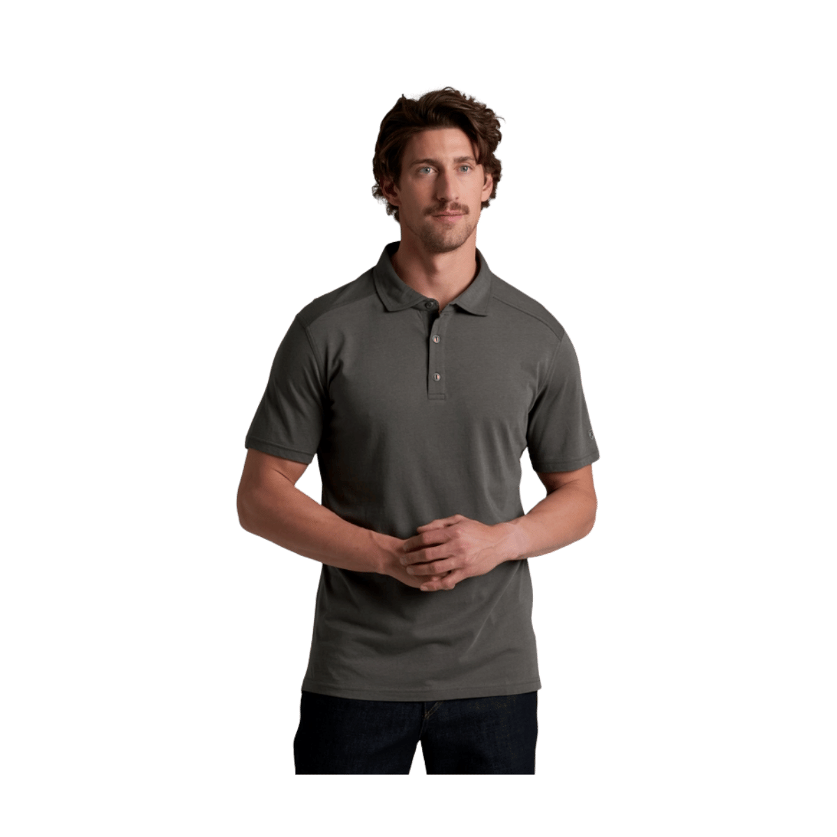 KUHL MEN'S DE FAKTO POLO - CARBON - FRONT VIEW