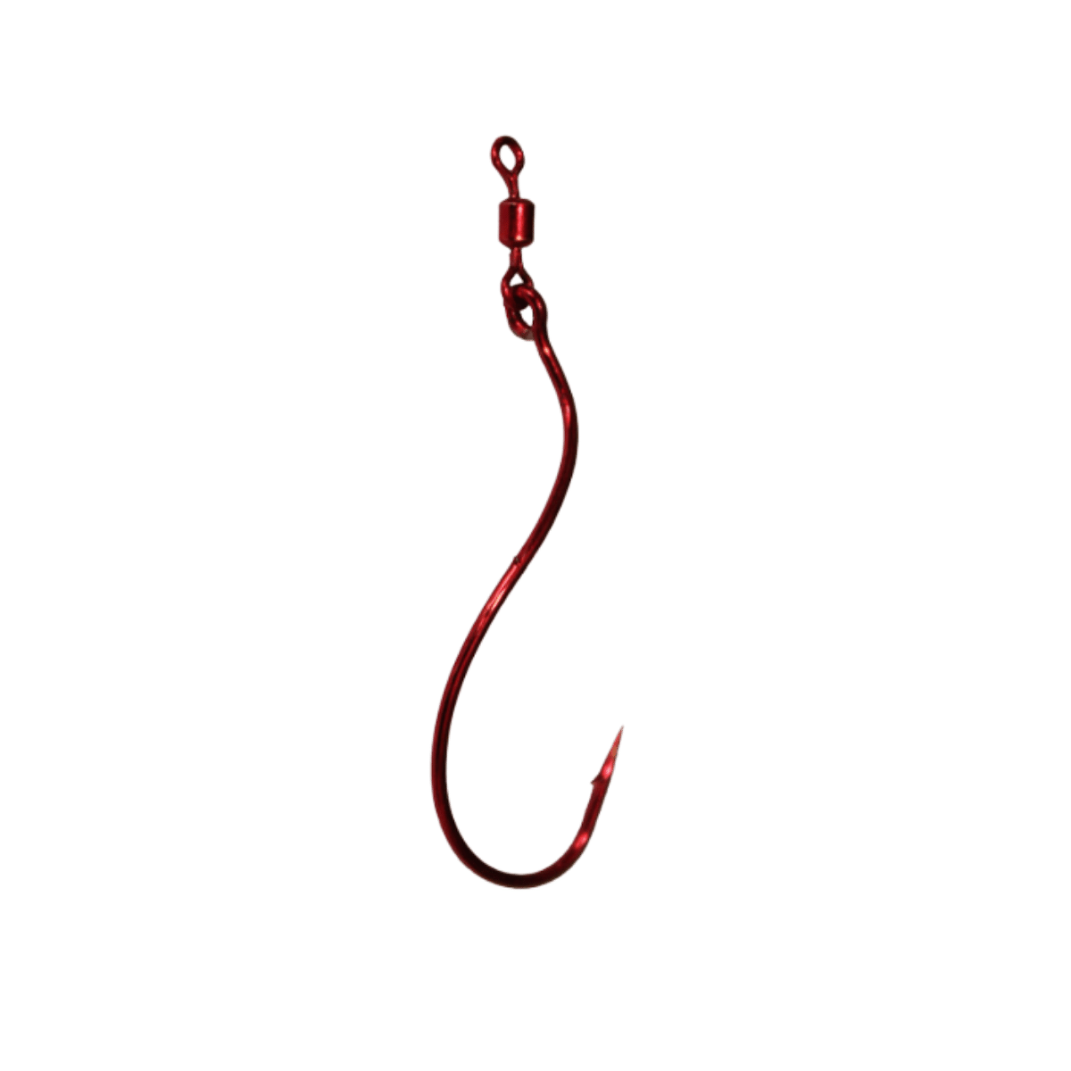 WALLEYE GEAR FISHING TACKLE DEATH ROLL SWIVEL HOOK 10PK - RED
