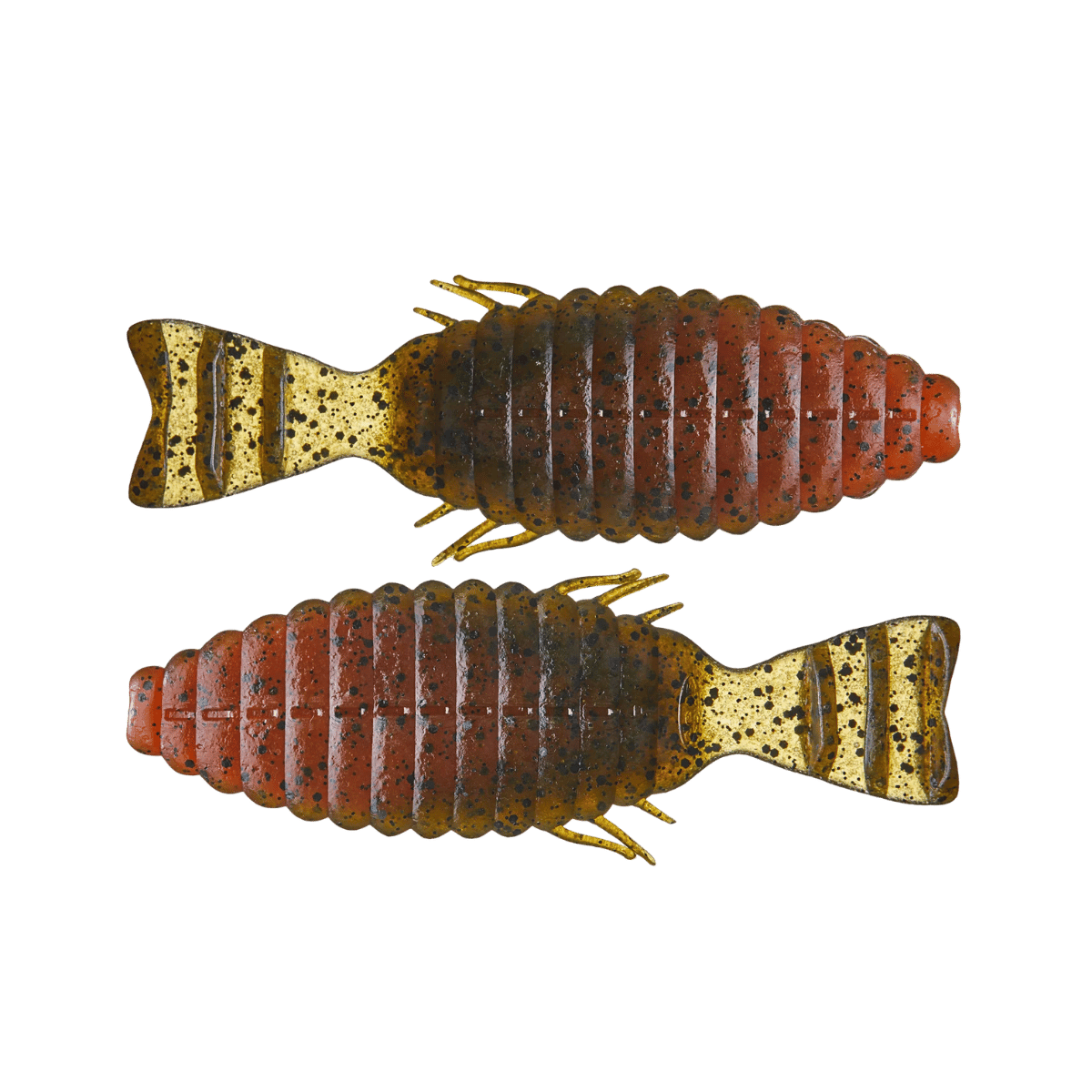 DEPS BULL FLAT CREATURE BAIT-4.8IN-4PK GREEN PUMPKIN ORANGE