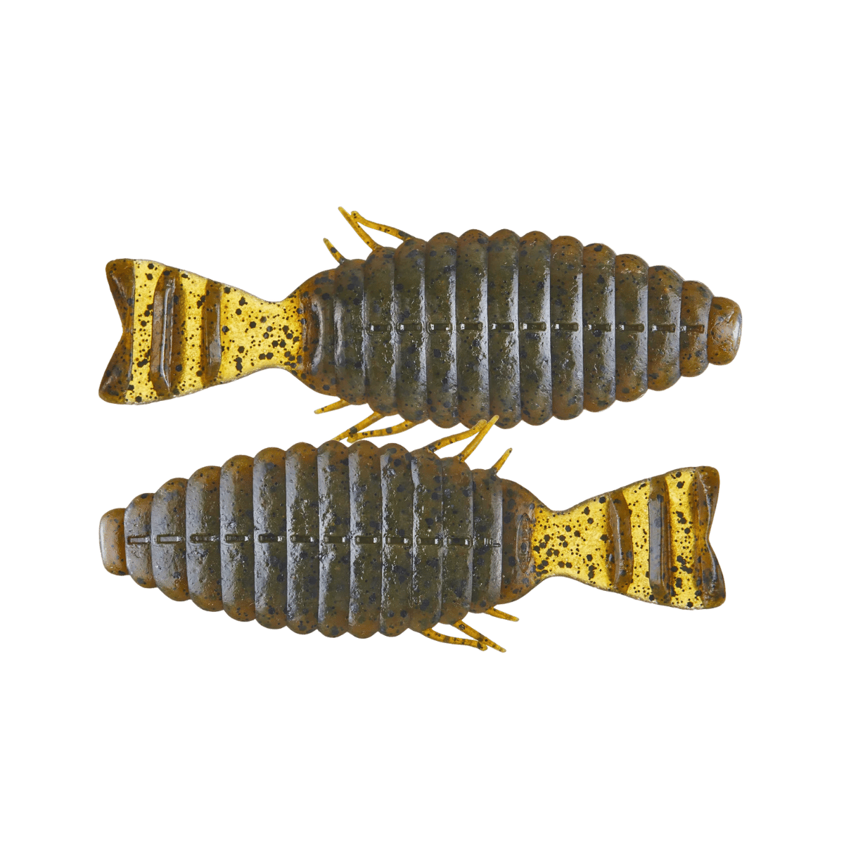 DEPS BULL FLAT CREATURE BAIT-4.8IN-4PK GREEN PUMPKIN