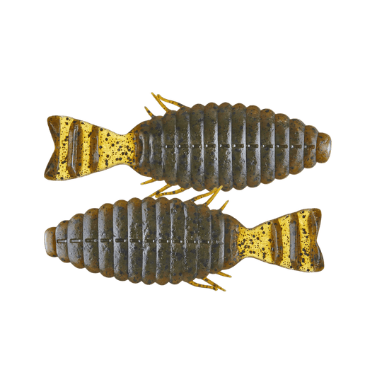 DEPS BULL FLAT CREATURE BAIT-4.8IN-4PK GREEN PUMPKIN
