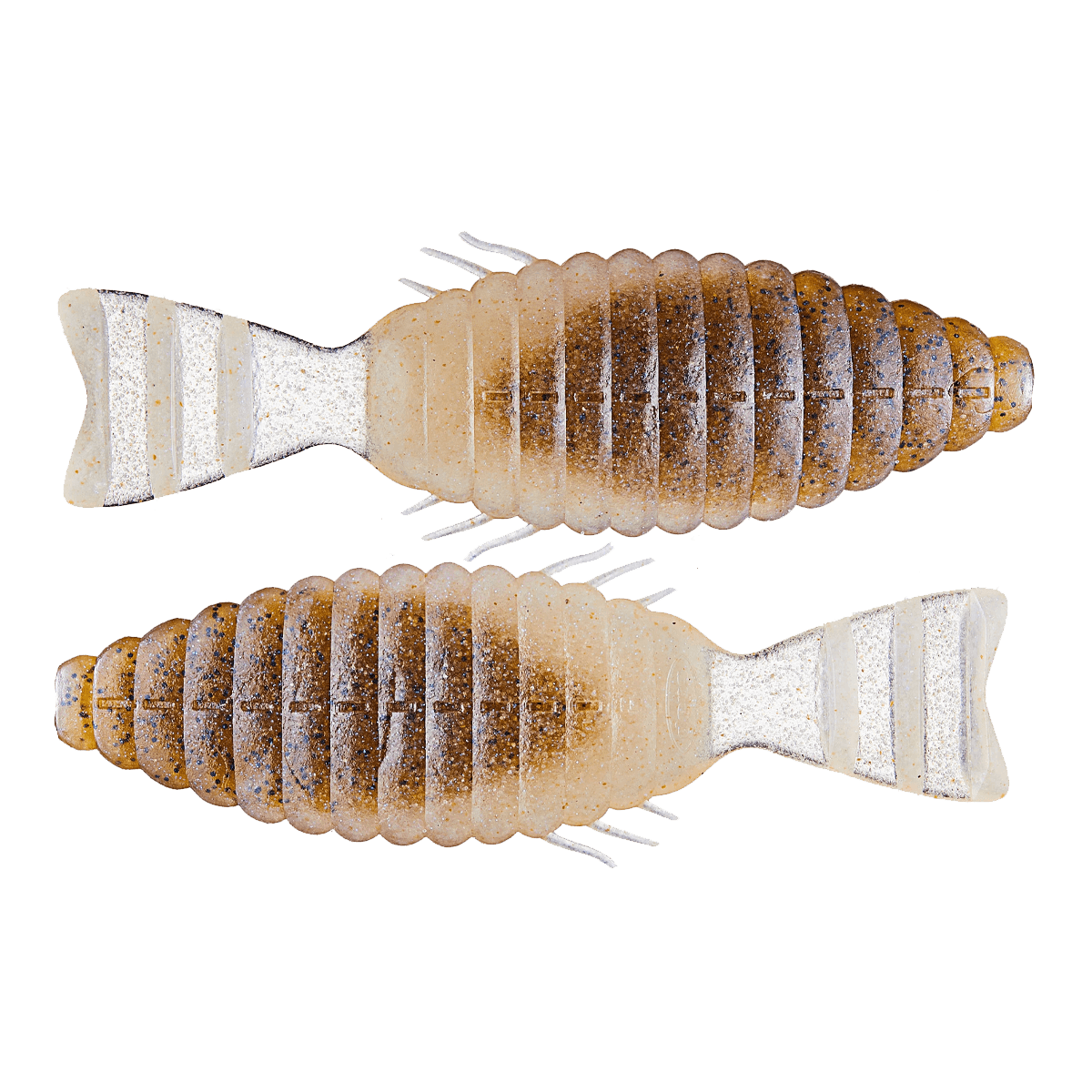 DEPS BULL FLAT CREATURE BAIT 3.8'' - 6 PACK - CHAMPAGNE PEPPER NEON PEARL