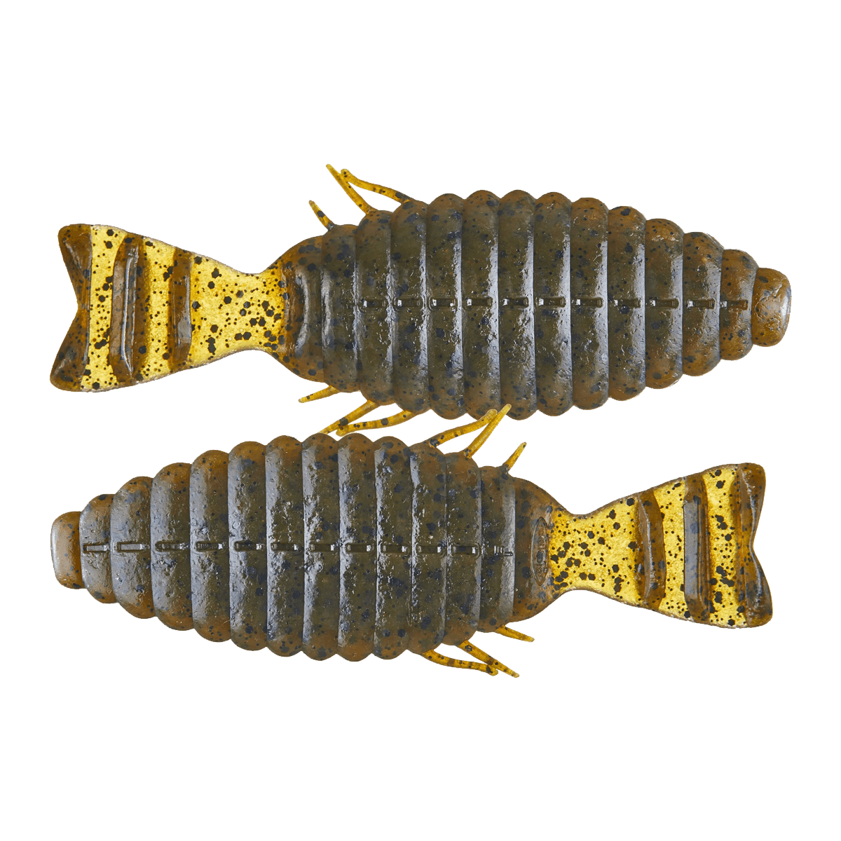 DEPS BULL FLAT CREATURE BAIT 3.8'' - 6 PACK - GREEN PUMPKIN