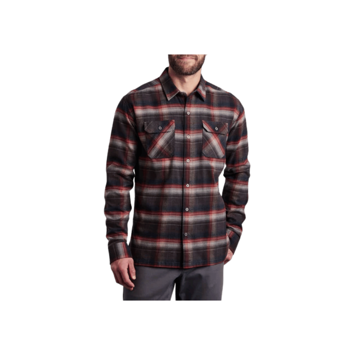 KUHL MEN'S DILLINGR FLANNEL LONGSLEEVE - BURNT KOAL