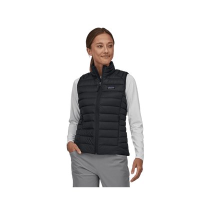 PATAGONIA WOMEN'S DOWN SWEATER VEST - BLACK - FRONT VIEW