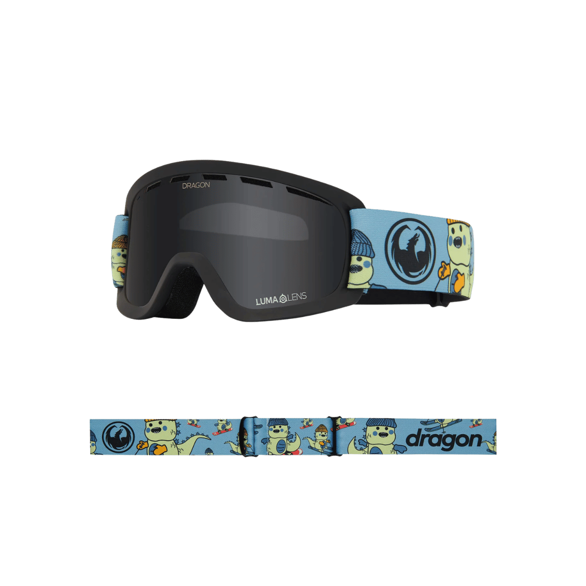 DRAGON LIL D 2, KAIJU, DARKSMOKE, LUMALENS, FRONT ANGLE, STRAP, LOGO