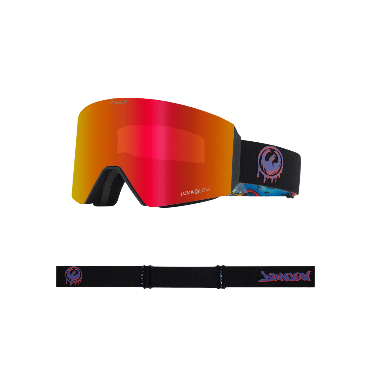 DRAGON RVX MAG OTG BONUS, RATTLED, LUMALENS, AMBER, FRONT ANGLE, STRAP LOGO