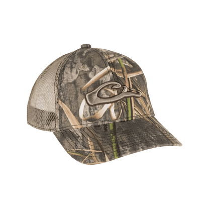 DRAKE 6 PANEL CAMO MESH BACK CAP - SG HABITAT - FRONT