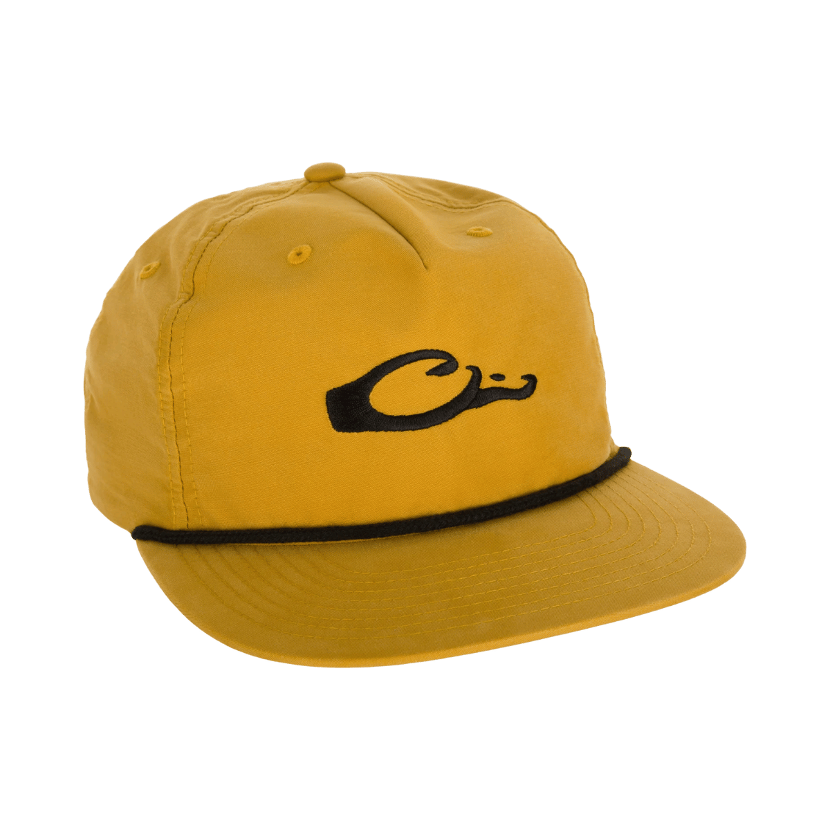 DRAKE LOGO ROPE CAP, BISCUIT BLACK, FRONT ANGLE, LOGO