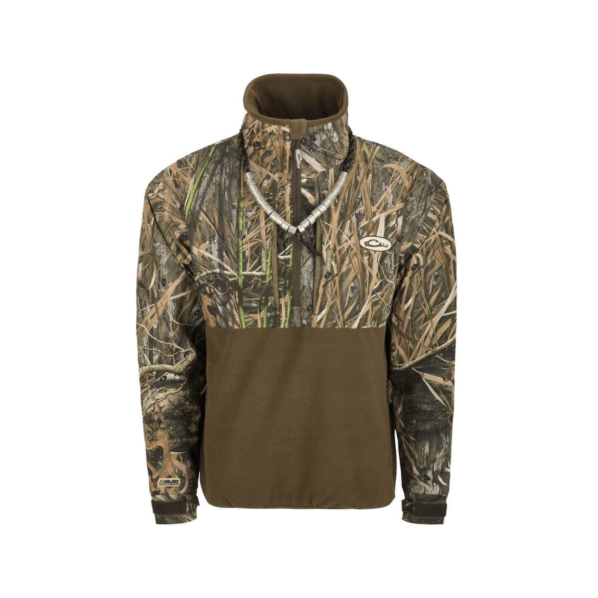 DRAKE MEN'S MST GUARDIAN FLEX EQWADER 1/4 ZIP JACKET - SG HABITAT - FRONT