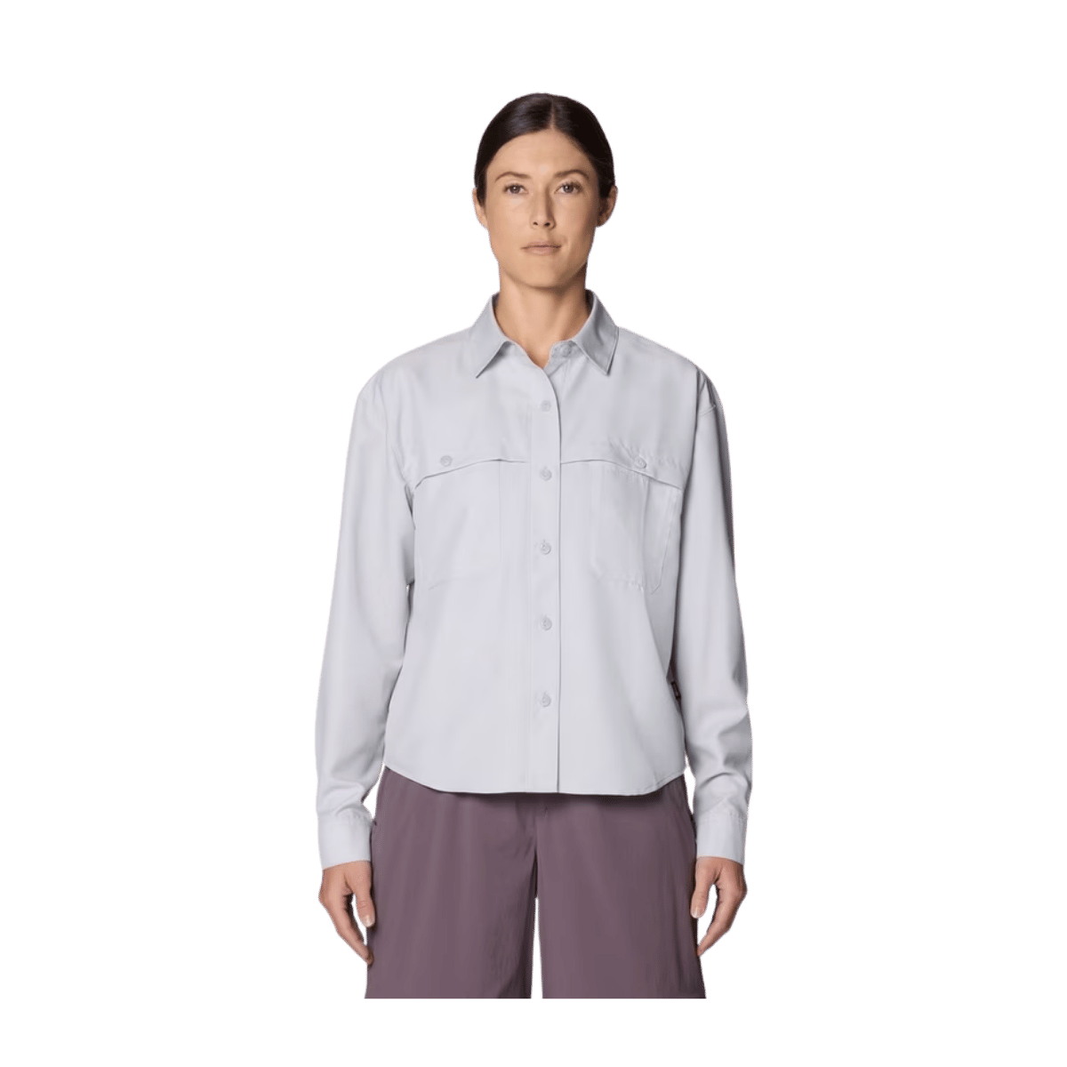 MOUNTAIN HARDWEAR WOMEN'S SUN DRIFT COOLING LS SHIRT - GREY ICE