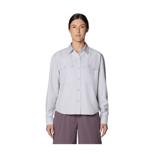 MOUNTAIN HARDWEAR WOMEN'S SUN DRIFT COOLING LS SHIRT - GREY ICE