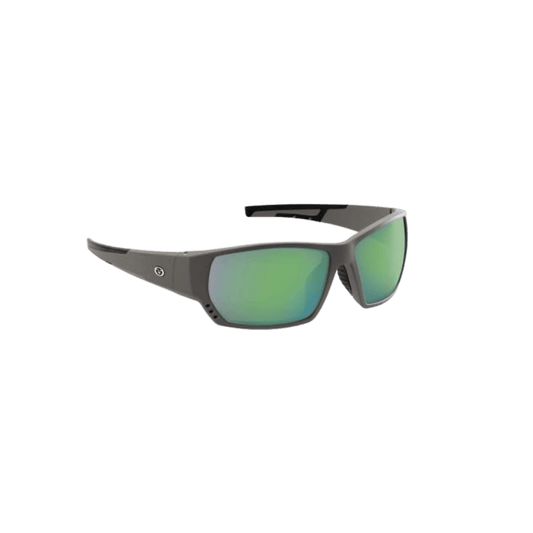 FLYING FISHERMAN DROP BACK SUNGLASSES - MATTE GRAY - AMBER GREEN MIRROR
