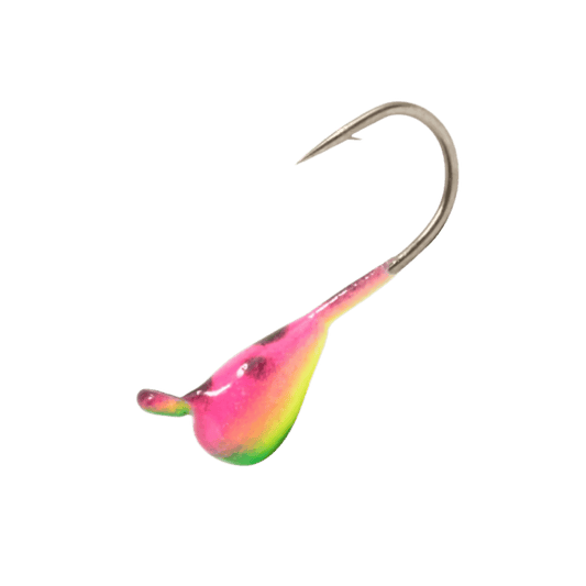 CLAM DROP JIG XL SZ10 - 1/32OZ - CHART/PINK GLOW SPOT