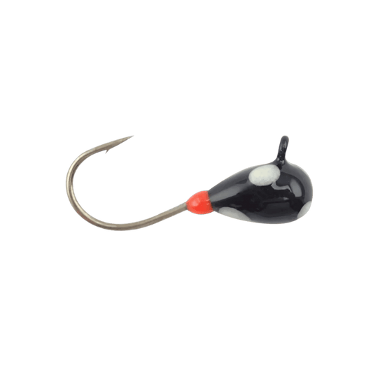 CLAM DROP JIG XL SZ10 - 1/32OZ - BLACK/GLOW DOT