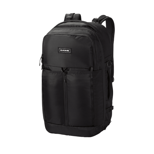 DAKINE SPLIT ADVENTURE BACKPACK - 38 L - BLACK RIPSTOP - FRONT VIEW