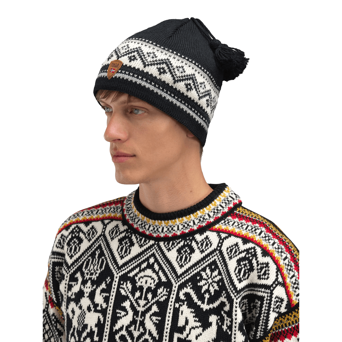 DALE OF NORWAY VAIL HAT - ONE SIZE - BLACK WHITE GREY SAND