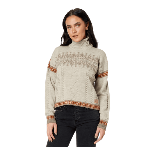 DALE OF NORWAY WOMEN'S ASPOY SWEATER - SAND/COPPER/STONE - FRONT VIEW