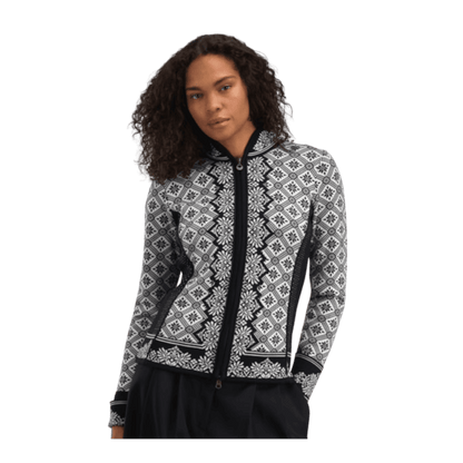DALE OF NORWAY WOMEN'S CHRISTIANIA JACKET - BLACK OFFWHITE - FRONT VIEW