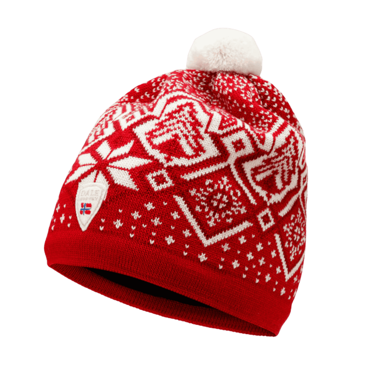 DALE OF NORWAY WINTERLAND WOOL HAT - RASPBERRY OFFWHITE REDROSE