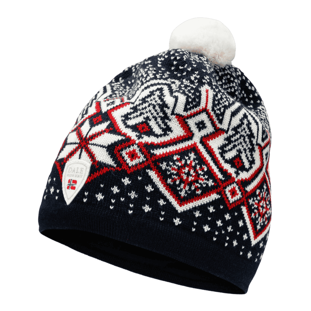 DALE OF NORWAY WINTERLAND WOOL HAT - NAVY OFFWHITE RASPBERRY - ONE SIZE