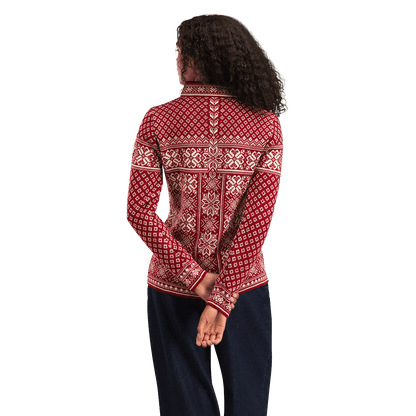 DALE OF NORWAY WOMEN'S PEACE SWEATER - RED back view