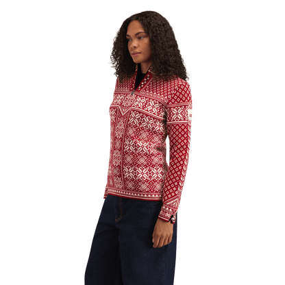 DALE OF NORWAY WOMEN'S PEACE SWEATER - RED side view