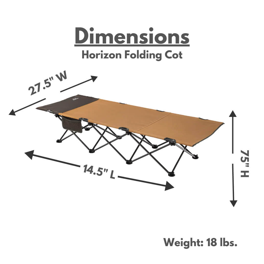 CADDIS HORIZON FOLDING COT - LARGE dimensions