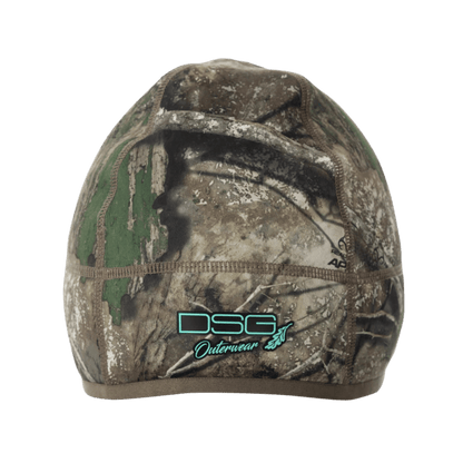 DSG OUTERWEAR WOMEN SHERPA PONYTAIL BEANIE REALTREE APX FRONT VIEW