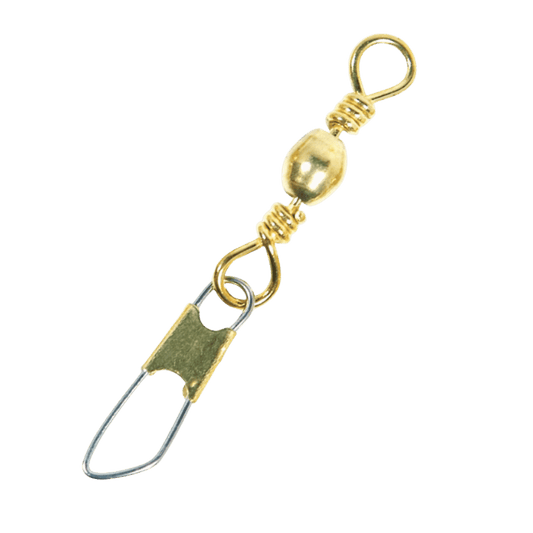 EAGLECLAW BARREL SWIVELS WITH SAFETY SNAP 7PK SIZE 14 - BRASS 