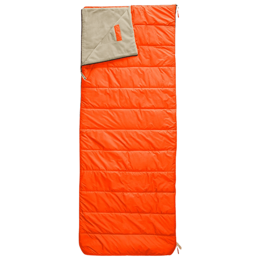 THE NORTH FACE ECO TRAIL BED 35° SLEEPING BAG - PERSIAN ORANGE/TWILL BEIGE_FRONT VIEW