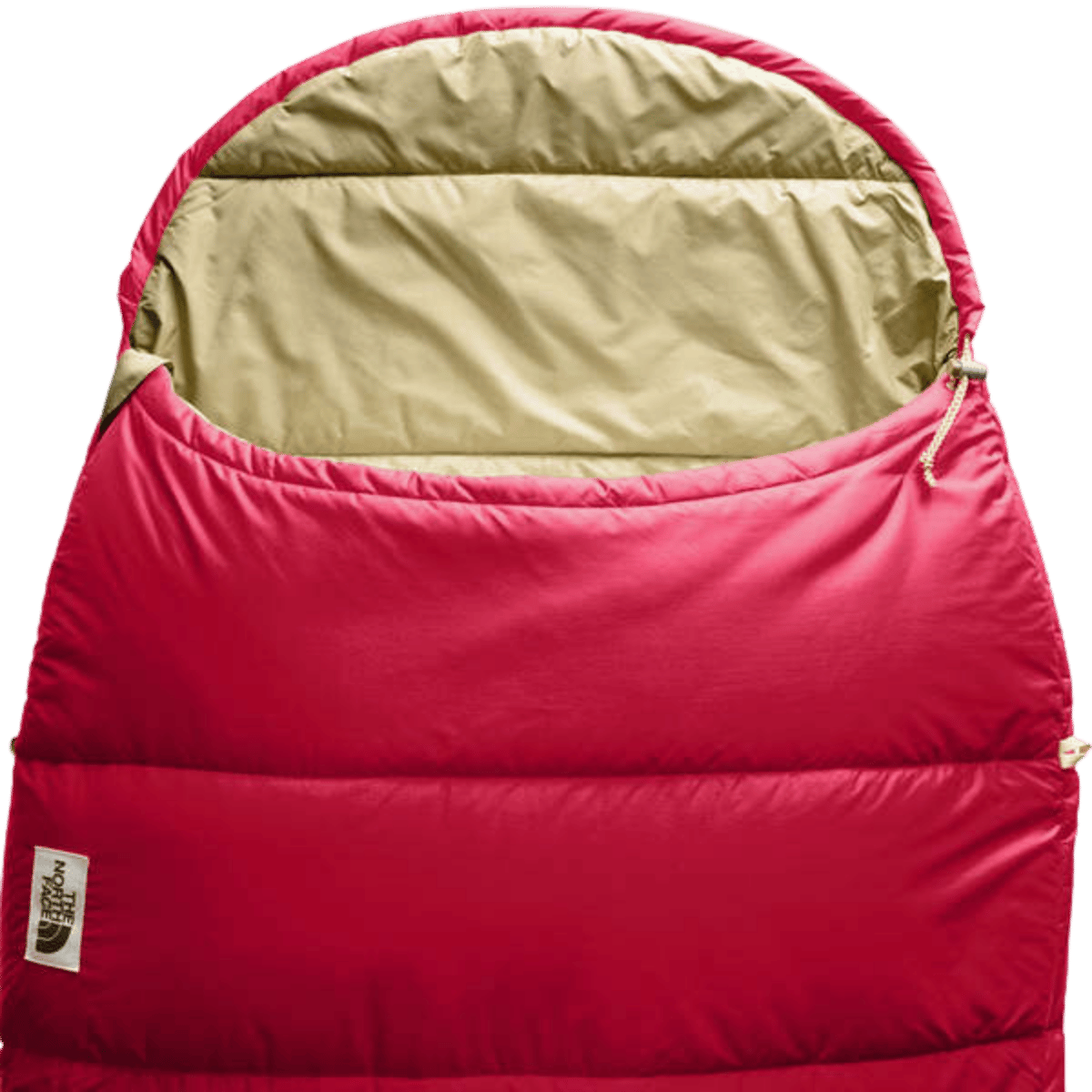 THE NORTH FACE ECO TRAIL SYNTHETIC 55°F SLEEPING BAG - TNT RED/HEMP_CLOSER TOP VIEW