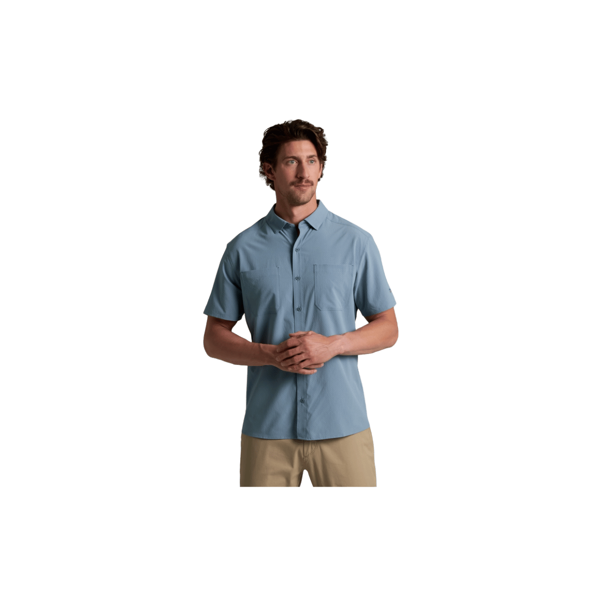 KUHL MEN'S EDGE SHORT SLEEVE  - MINERAL BLUE - FRONT VIEW