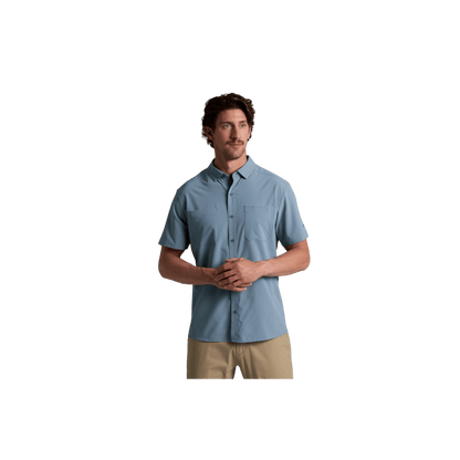 KUHL MEN'S EDGE SHORT SLEEVE  - MINERAL BLUE - FRONT VIEW
