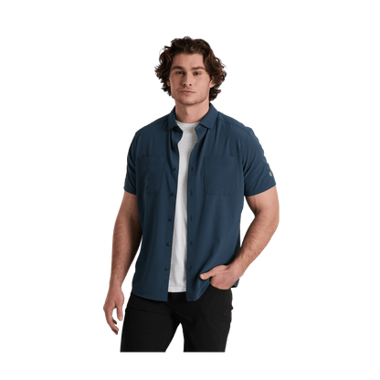 KUHL MEN'S EDGE SHORT SLEEVE - PIRATE BLUE - FRONT VIEW